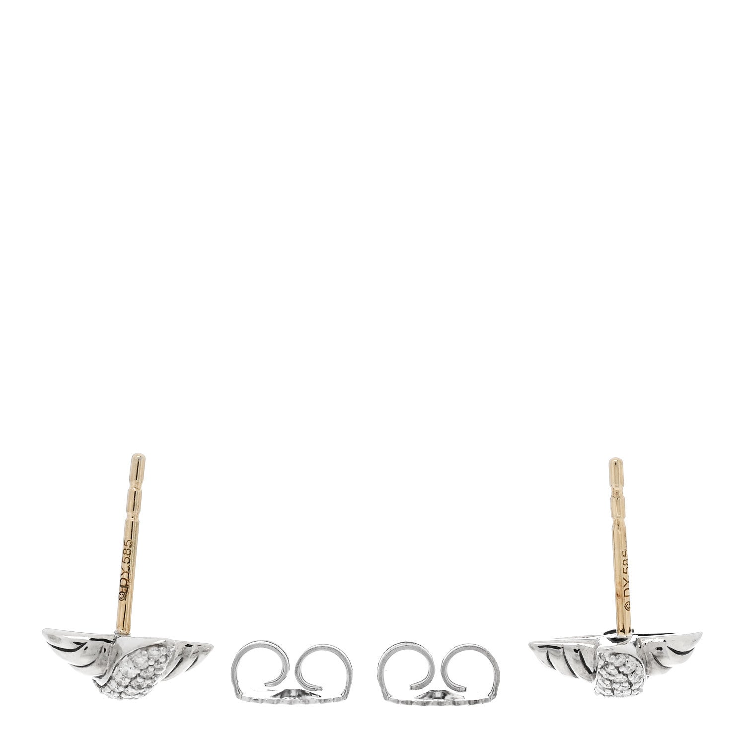 David Yurman Sterling Silver Diamond 8mm X Earrings 3 of 5