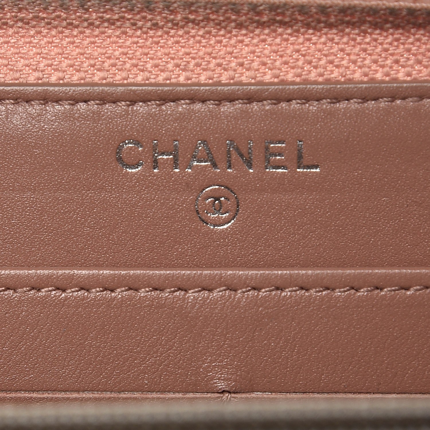 Chanel Metallic Patent Boy Large Gusset Zip Around Wallet Pink 6 of 10