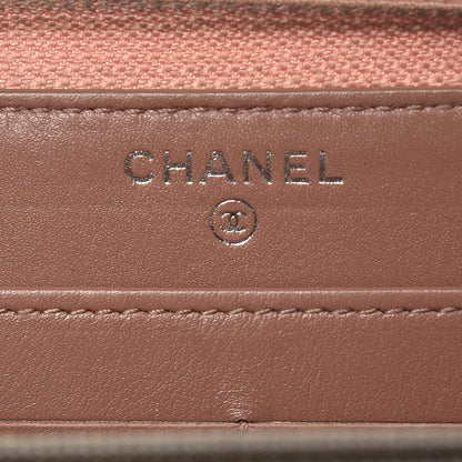 Chanel Metallic Patent Boy Large Gusset Zip Around Wallet Pink 6 of 10