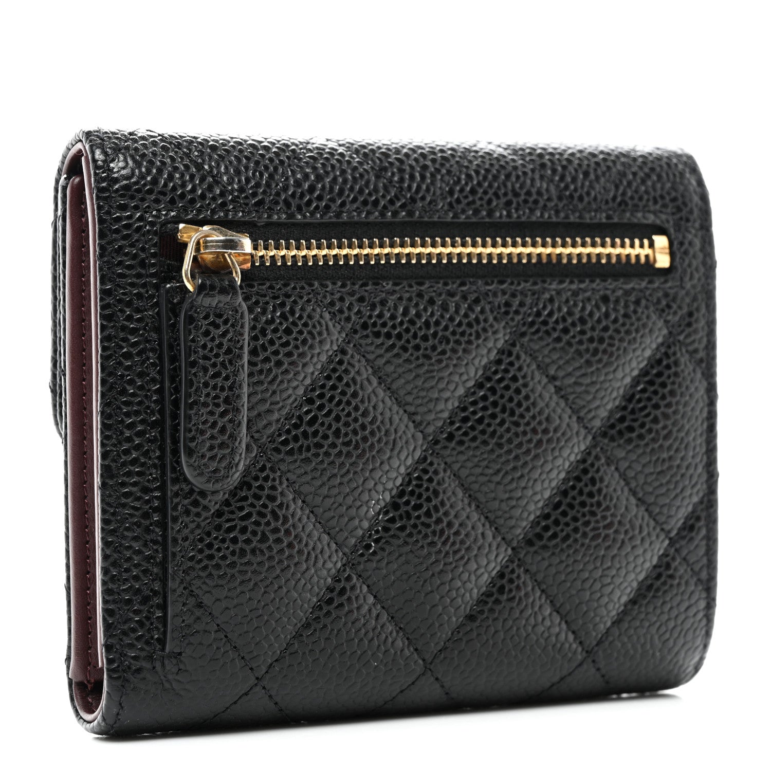 Chanel Caviar Quilted Compact Flap Wallet Black 3 of 9