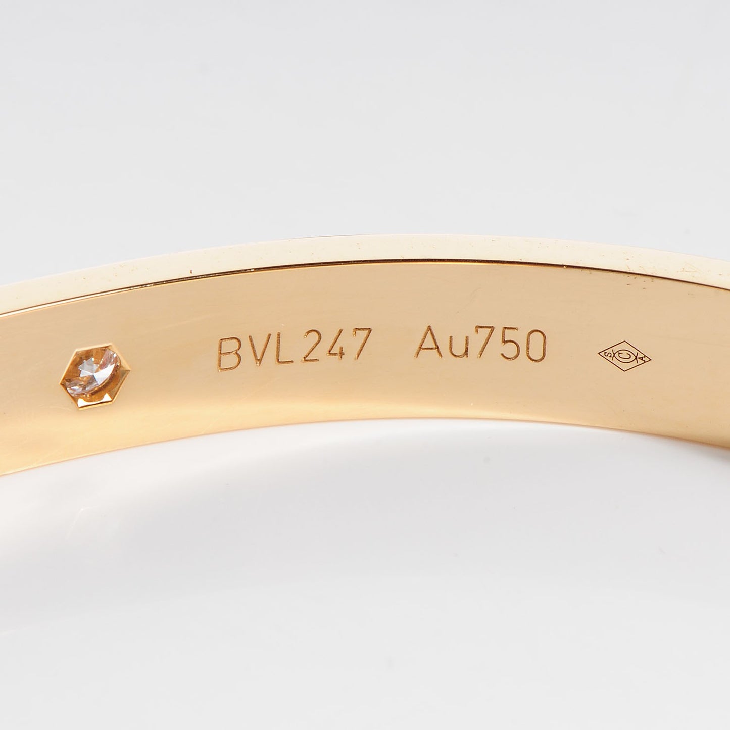 18K Yellow Gold 4 Diamond LOVE Bracelet 19