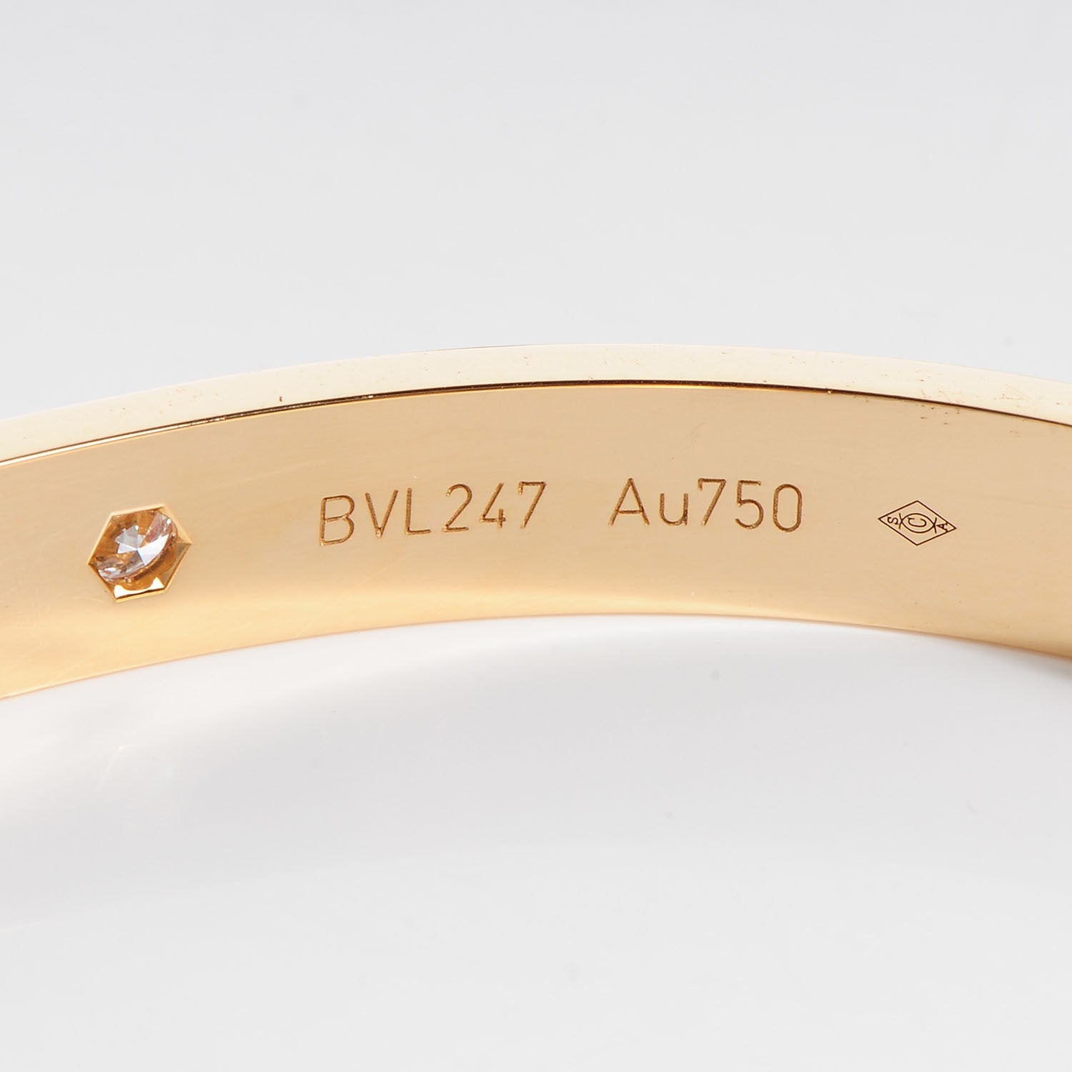 Cartier 18K Yellow Gold 4 Diamond LOVE Bracelet 19 3 of 6