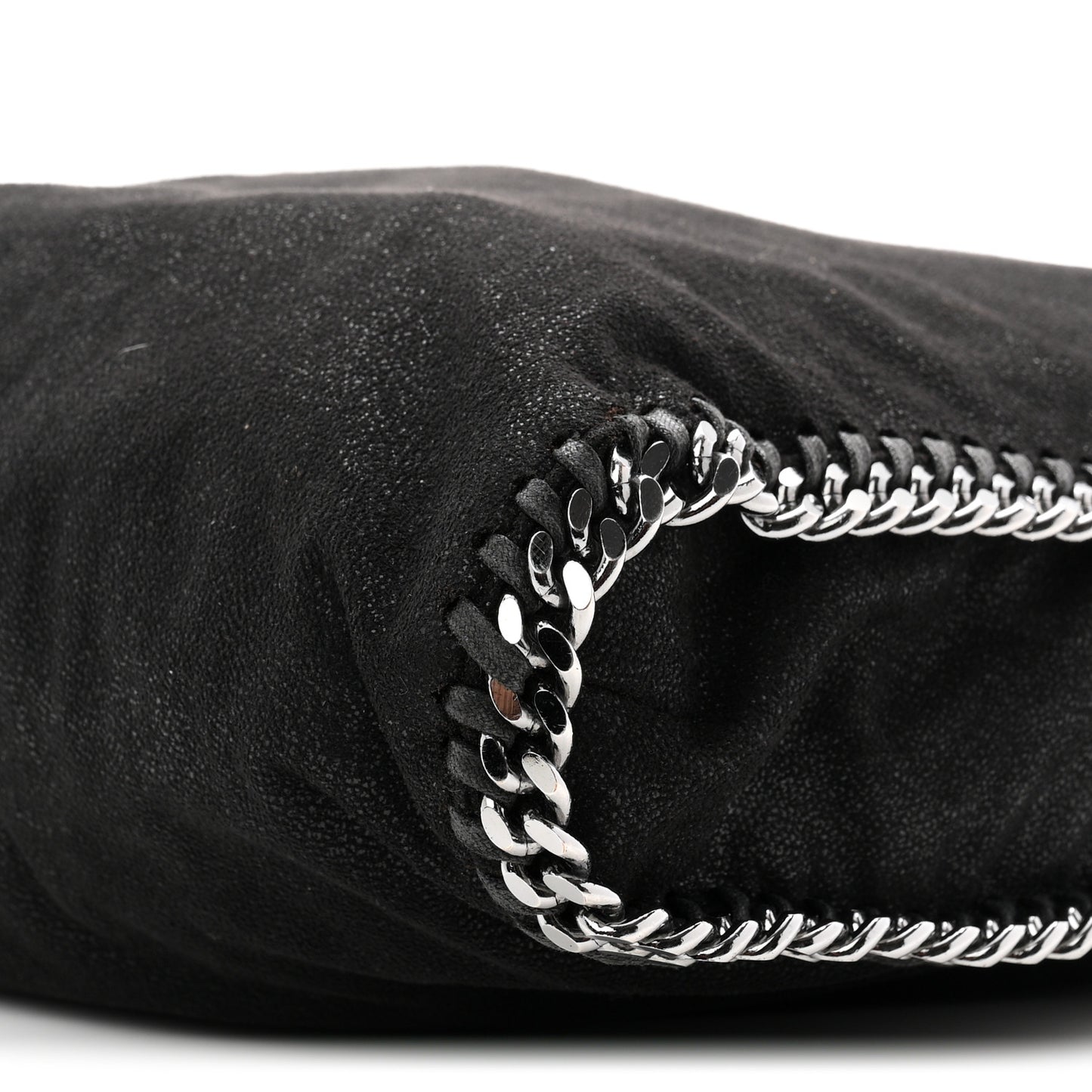 Shaggy Deer Small Falabella Fold Over Tote Black