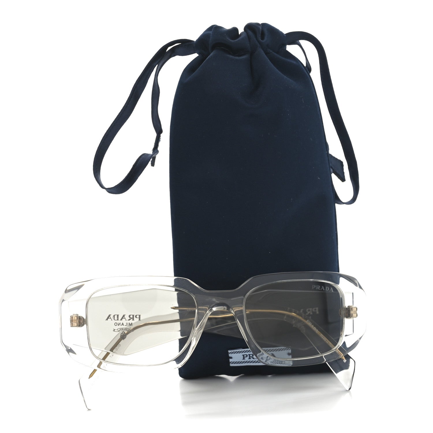 Prada Acetate Symbole Sunglasses SPR 17W Transparent Gold 8 of 8