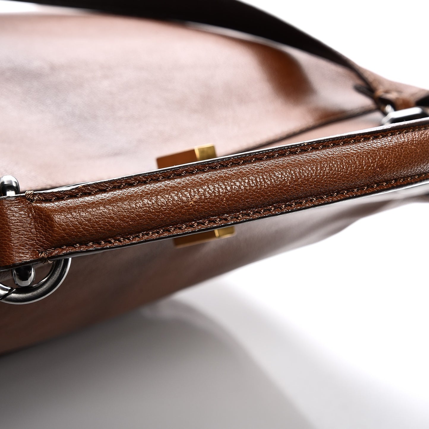 Goatskin Zucca Large Peekaboo Iconic Satchel Cuoio Tobacco Moro