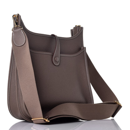 Hermes Taurillon Clemence Evelyne III PM Etoupe 3 of 9