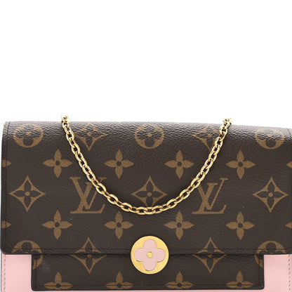 Louis Vuitton Monogram Flore Chain Wallet Rose Ballerine 9 of 17