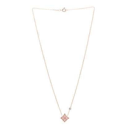 Louis Vuitton 18K Pink Gold Diamond Pink Mother of Pearl Color Blossom BB Star Pendant Necklace 2 of 3