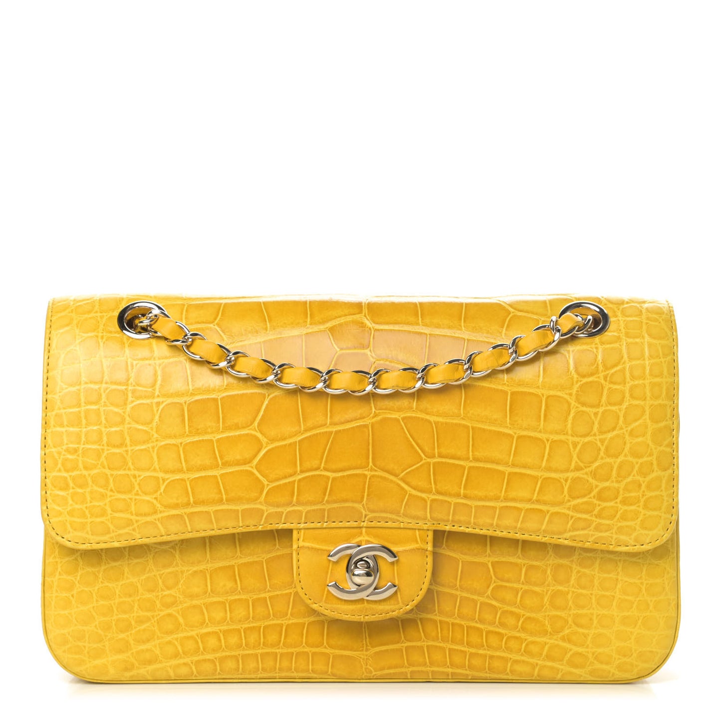 Alligator Medium Double Flap Yellow