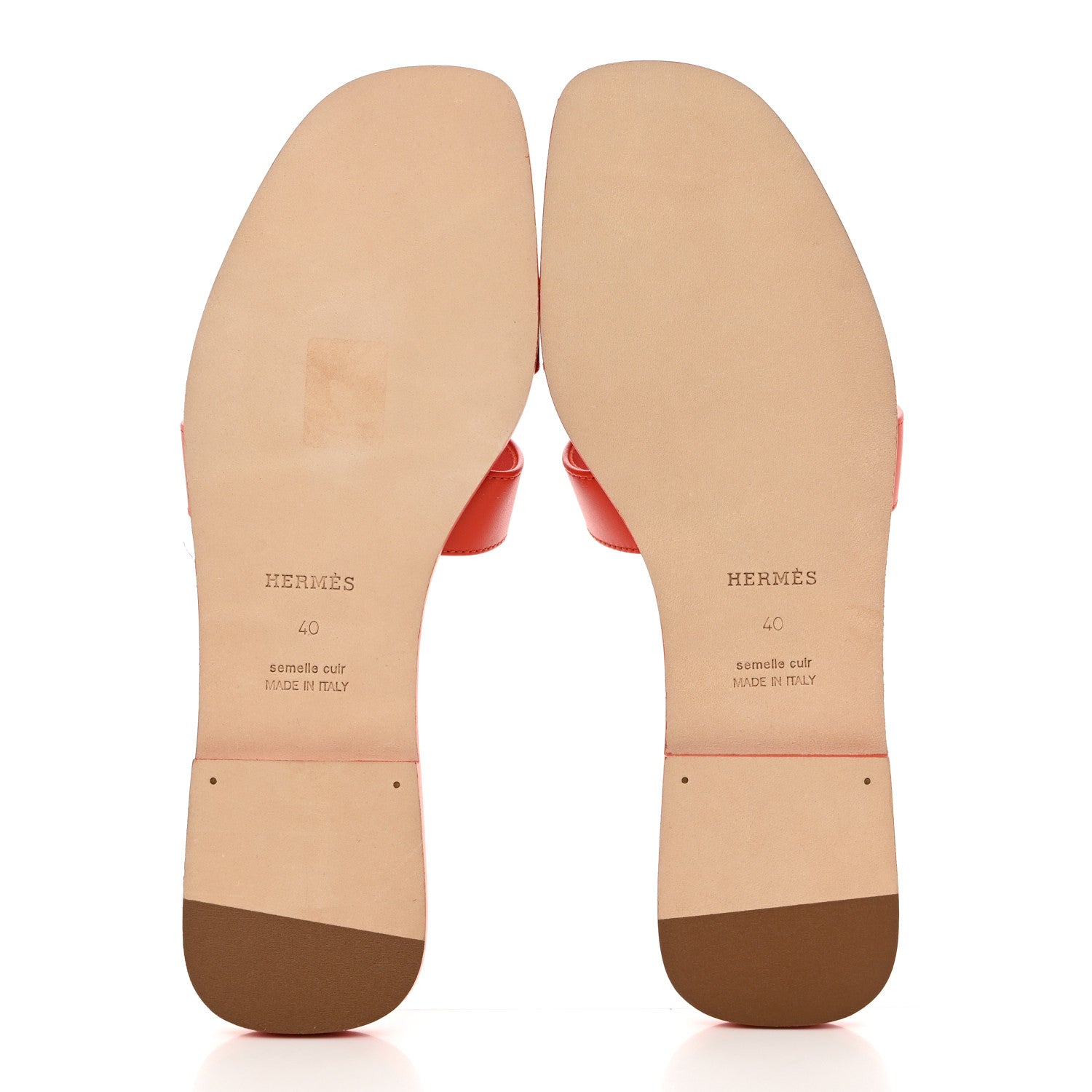 Hermes Calfskin Oran Sandals 40 Orange Capucine 5 of 9