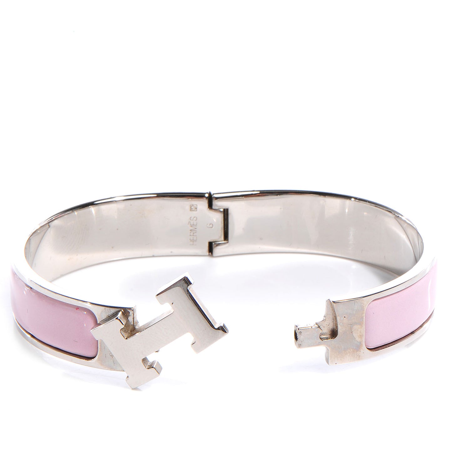 Enamel Narrow Clic Clac H Bracelet PM Rose Dragee