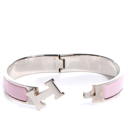 Hermes Enamel Narrow Clic Clac H Bracelet PM Rose Dragee 3 of 5