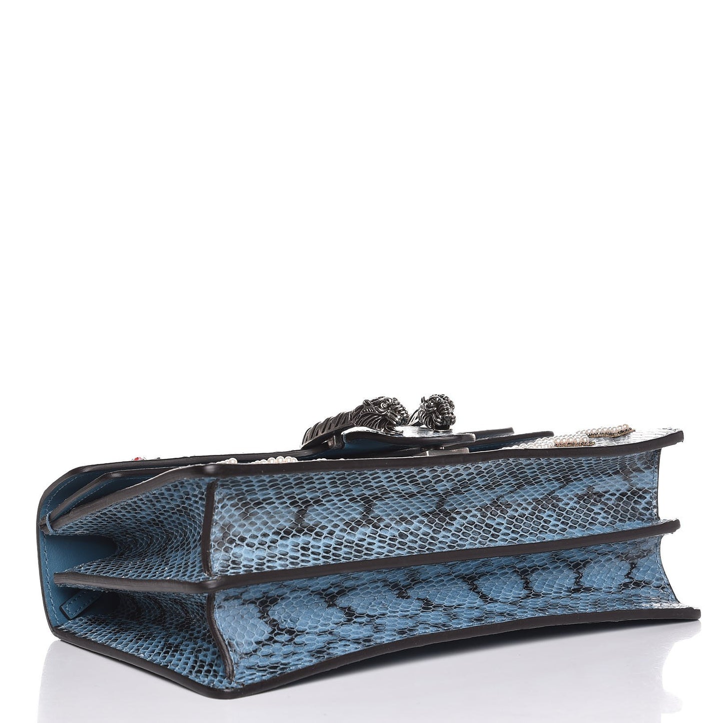 Snakeskin Blind For Love Embroidered Small Dionysus Shoulder Bag Ultramarine Multicolor
