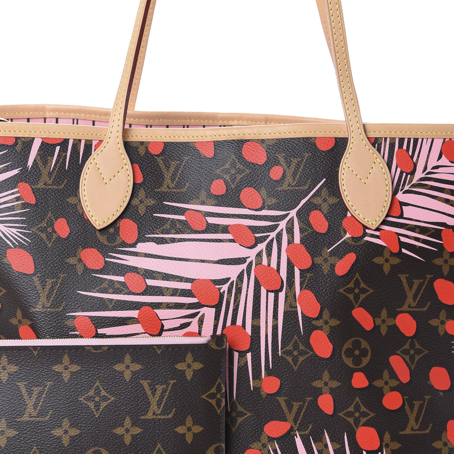 Monogram Jungle Dots Neo Neverfull MM Sugar Pink Poppy