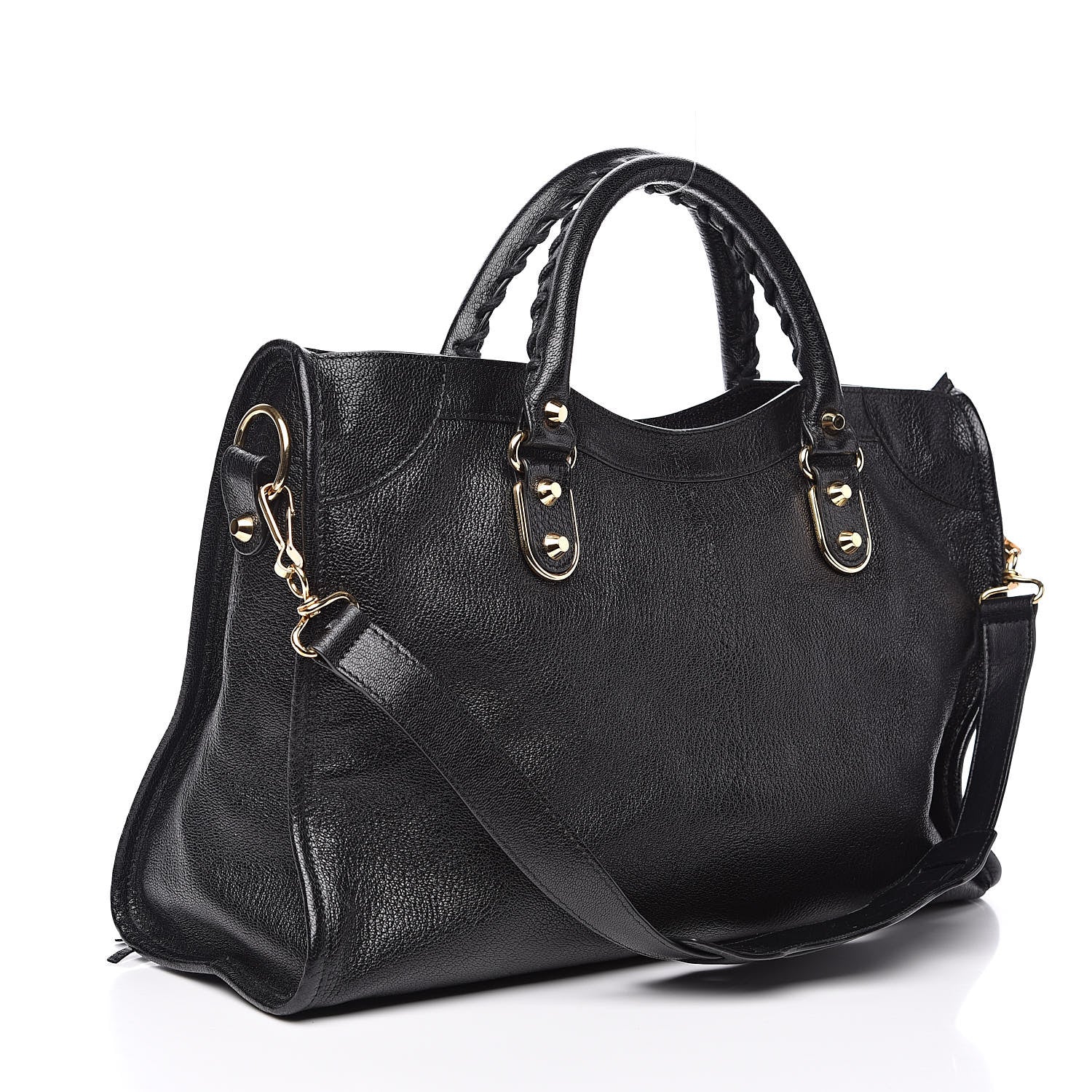 Balenciaga Chevre Gold Metallic Edge Hardware City Black 4 of 12