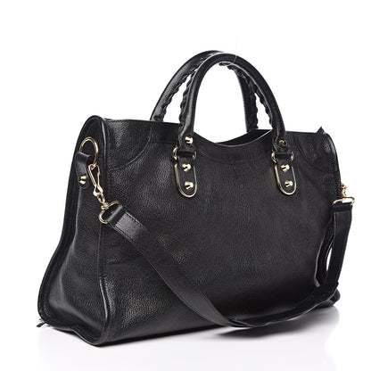 Balenciaga Chevre Gold Metallic Edge Hardware City Black 4 of 12