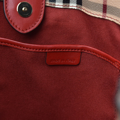 Burberry Haymarket Check Small Canterbury Tote Military Red 7 of 10