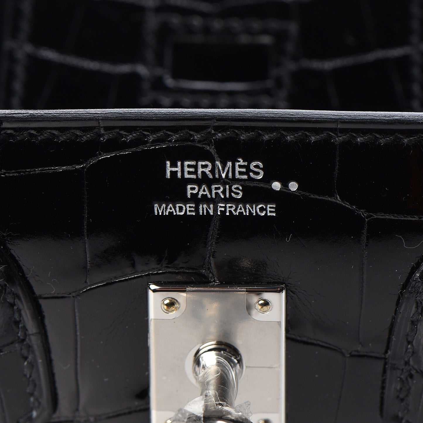 Shiny Niloticus Crocodile Birkin 25 Black