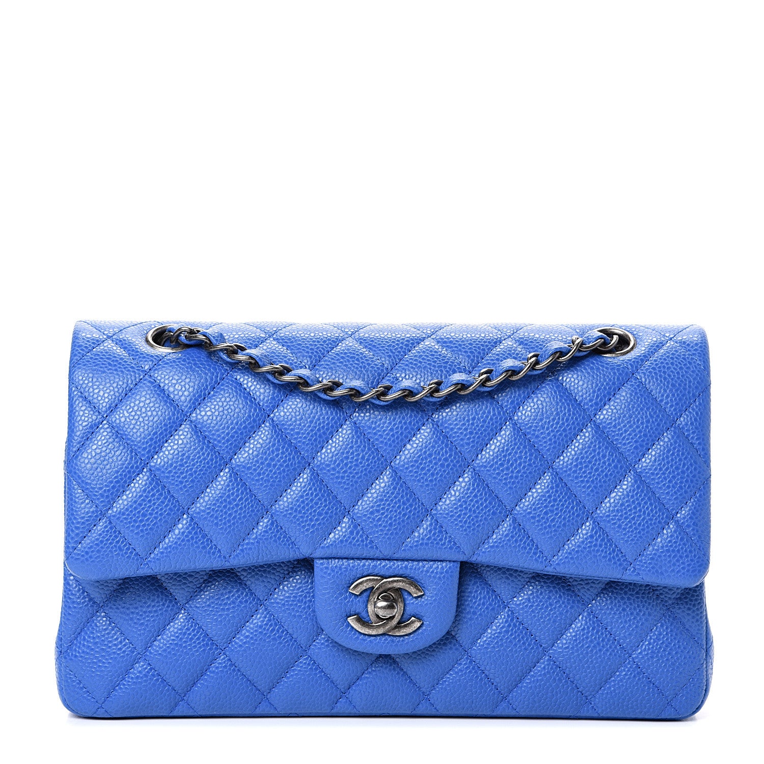 Chanel Caviar Quilted Medium Double Flap Blue 1 of 10
