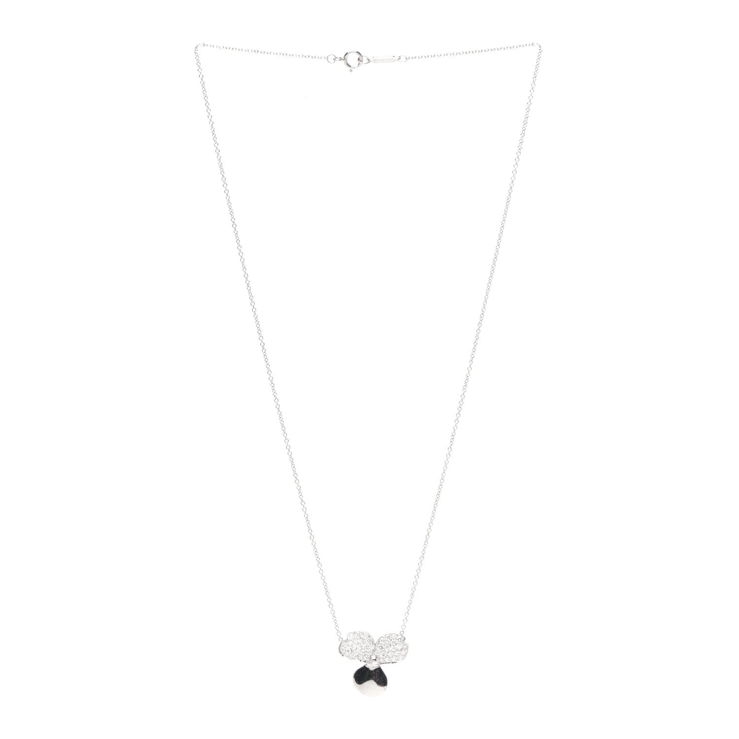 Tiffany Platinum Diamond Paper Flowers Pendant Necklace 3 of 6