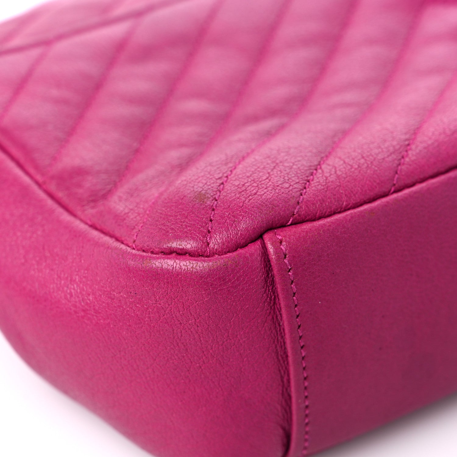 Saint Laurent Sheepskin Matelasse Chevron Medium Monogram Chain Bag Electric Pink 10 of 16