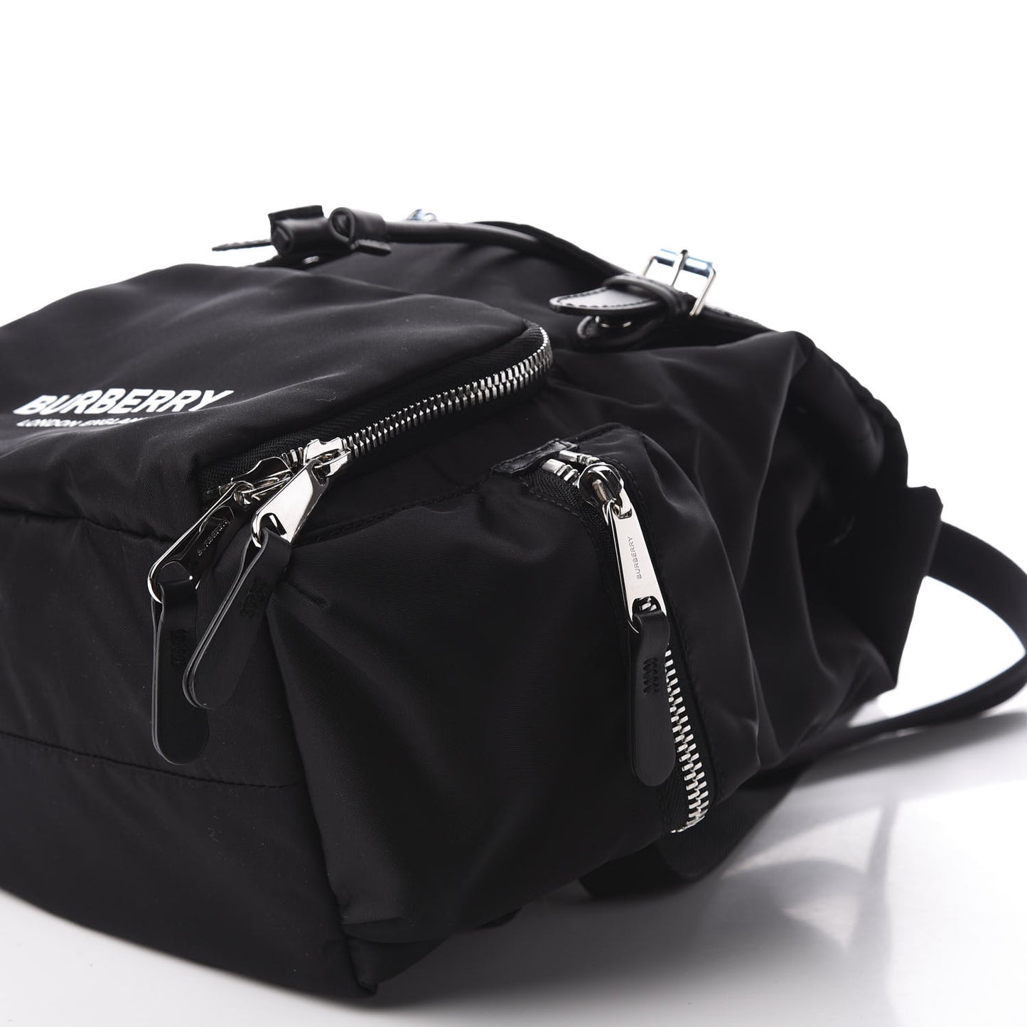 Nylon Logo Print Medium Rucksack Backpack Black