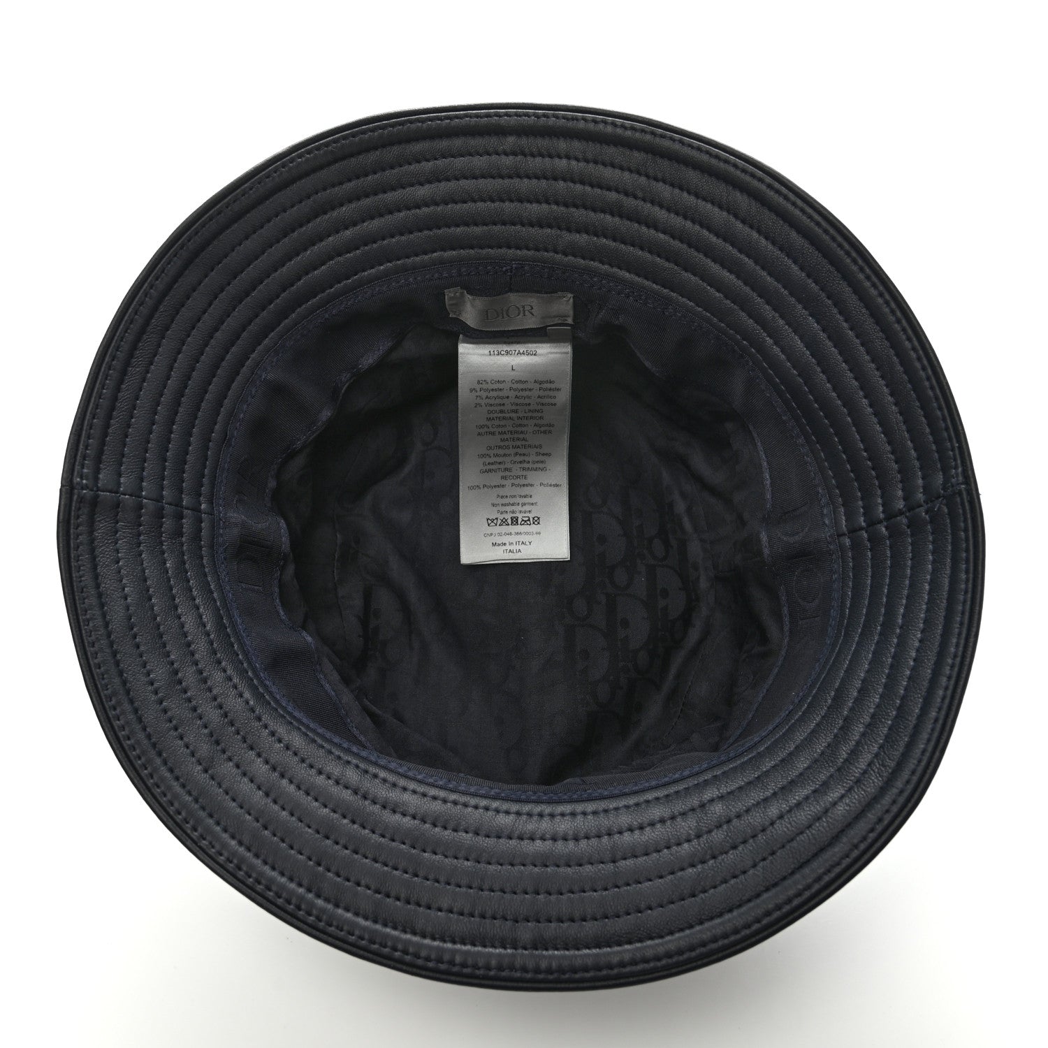 Christian Dior Oblique Jacquard Bucket Hat L Blue 7 of 9