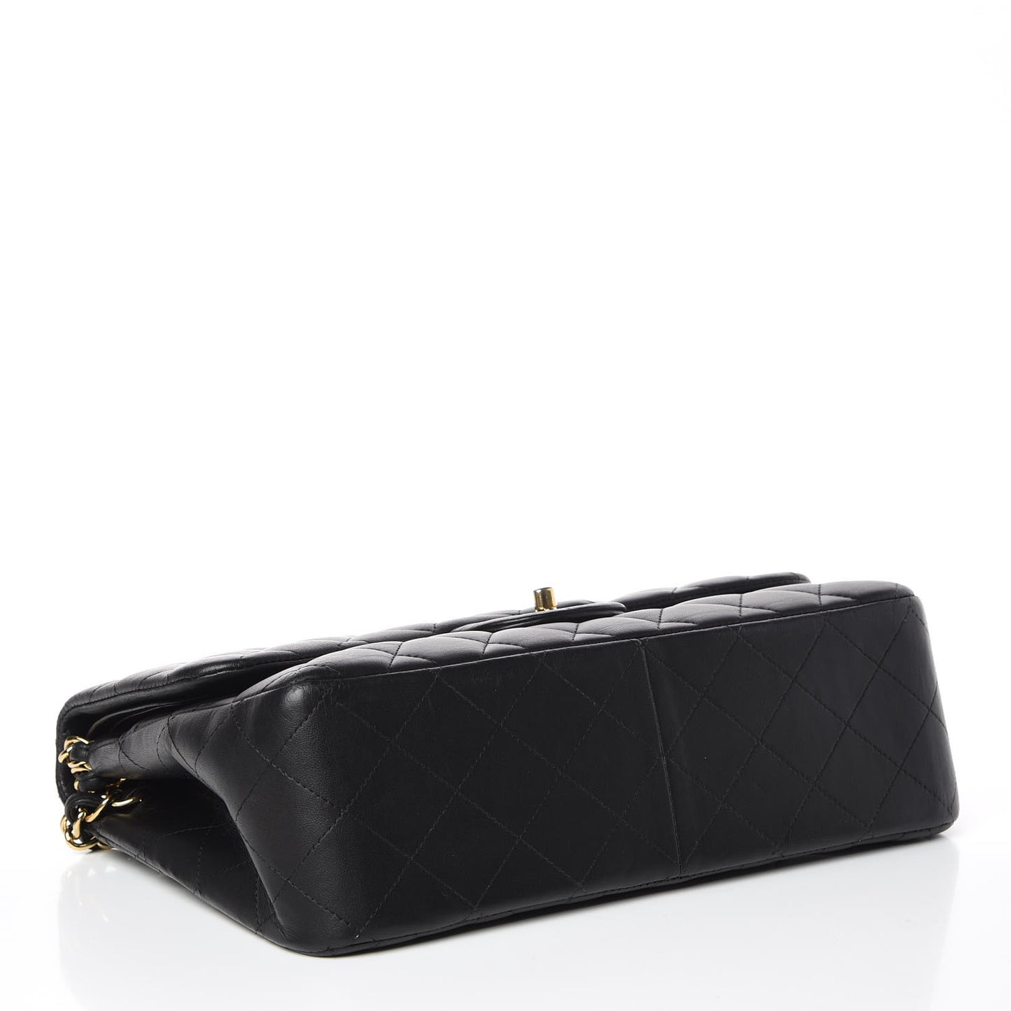 Lambskin Quilted Jumbo Double Flap Black