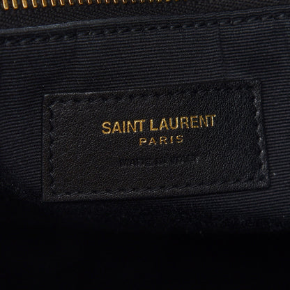 Saint Laurent Canvas Calfskin Leopard Print Rive Gauche Noe Tote Natural Black 6 of 8