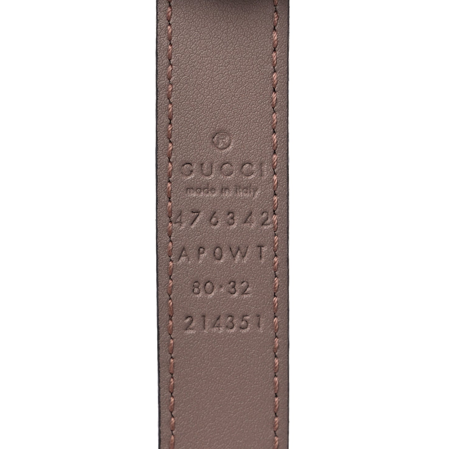 Moon Calfskin Pearl Double G 20mm Belt 80 32 Porcelain Rose