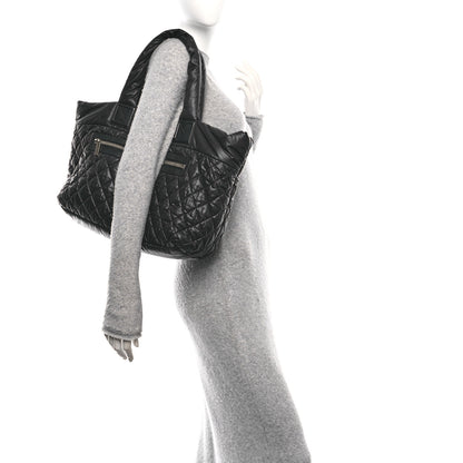 Chanel Nylon Quilted Large Coco Cocoon Tote Black 2 of 11