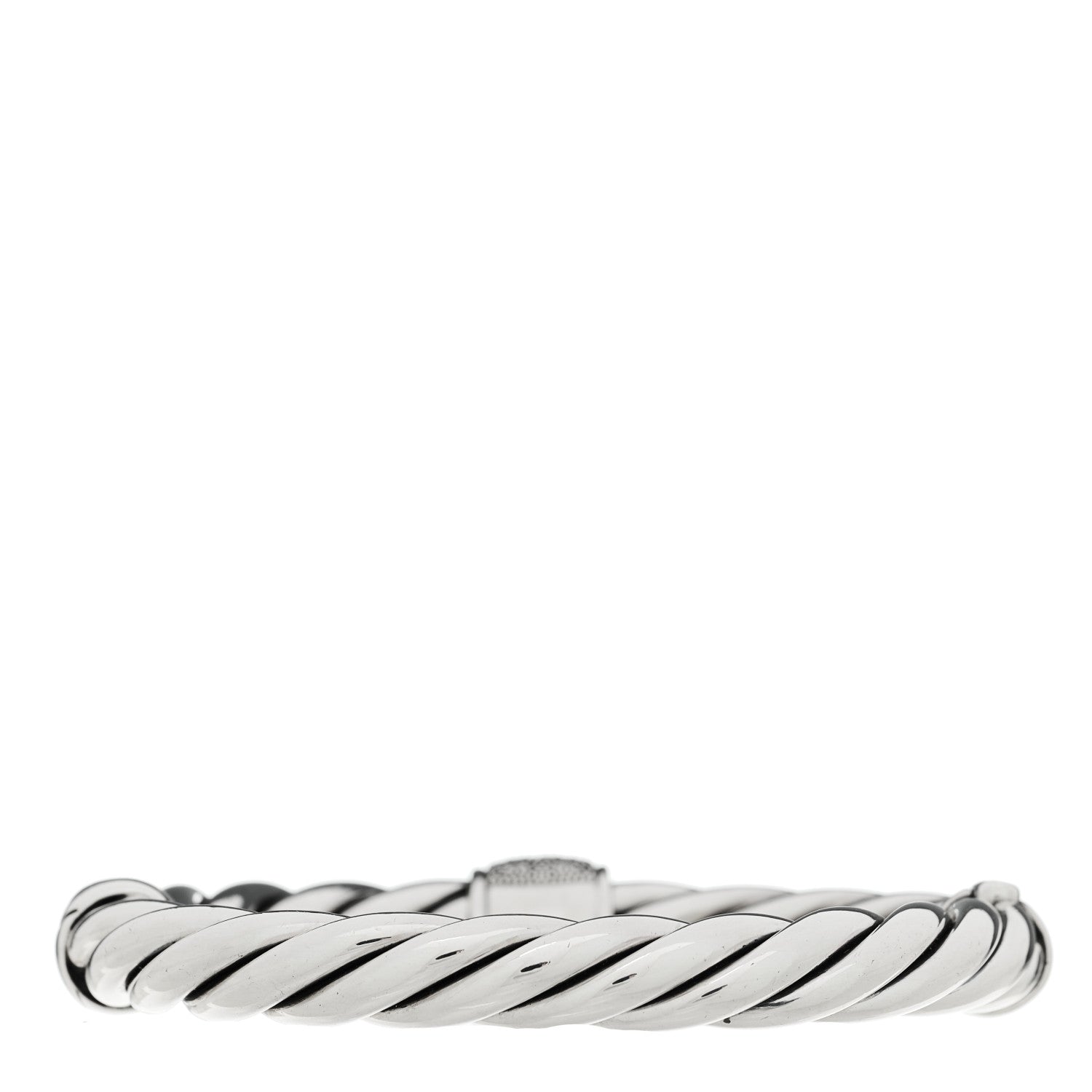 David Yurman Sterling Silver Diamond Midnight Melange Station Bangle Bracelet 2 of 3