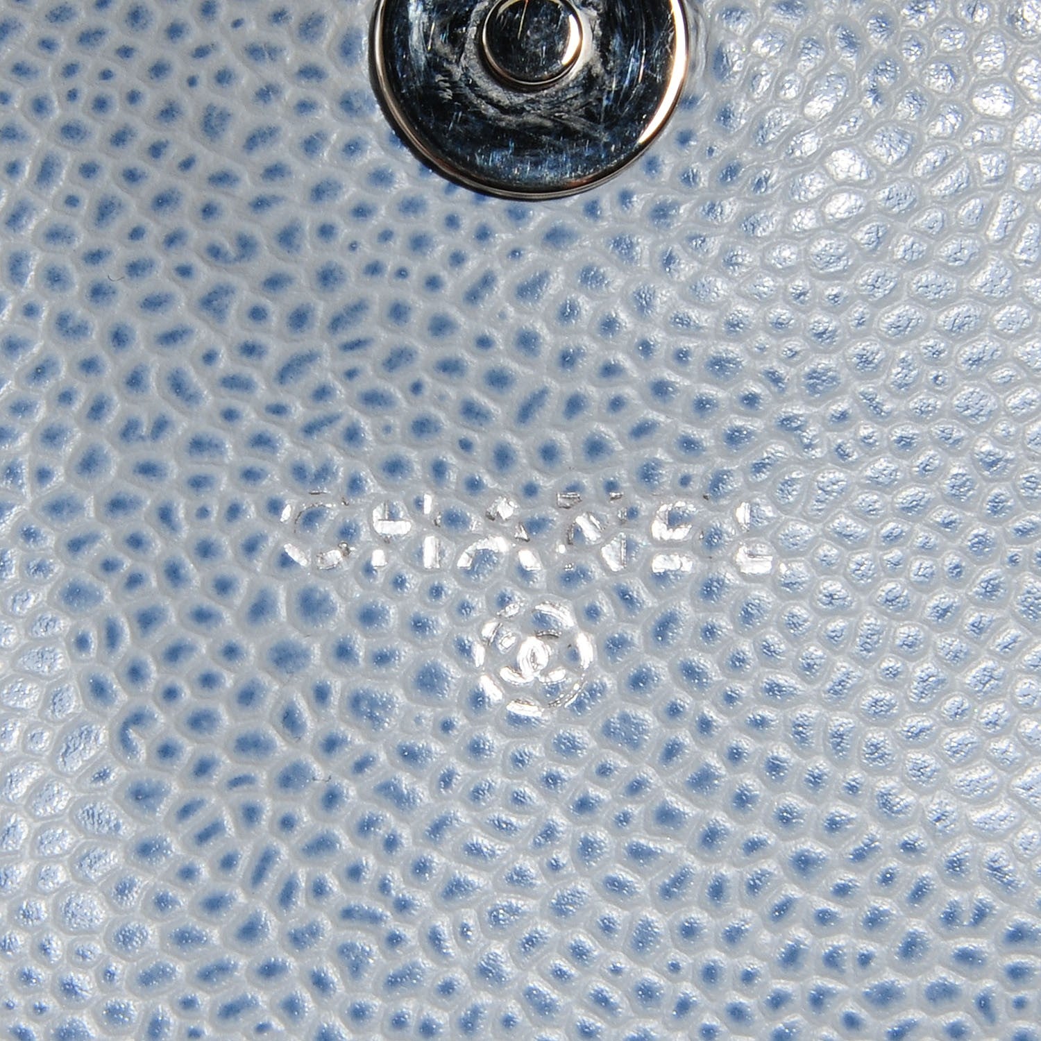 Chanel Caviar Half Moon Wallet On Chain WOC Light Blue 6 of 8