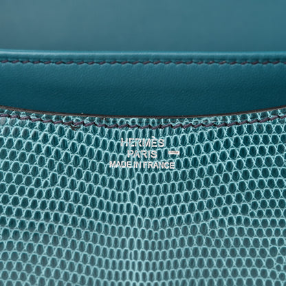 Hermes Lizard Constance 18 Bleu Petrole 7 of 11