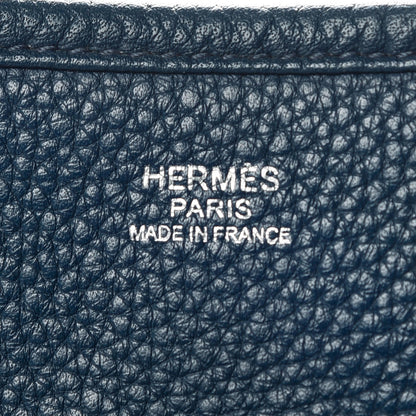 Hermes Taurillon Clemence Evelyne III PM Bleu De Malte 8 of 8