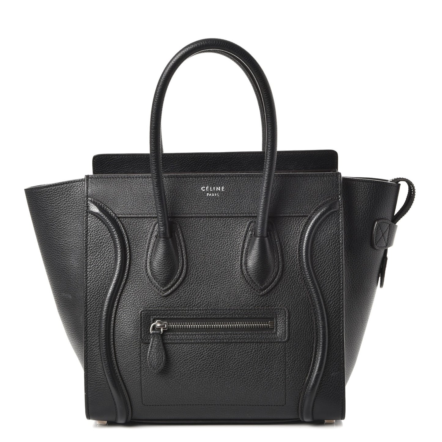 Drummed Calfskin Micro Luggage Black