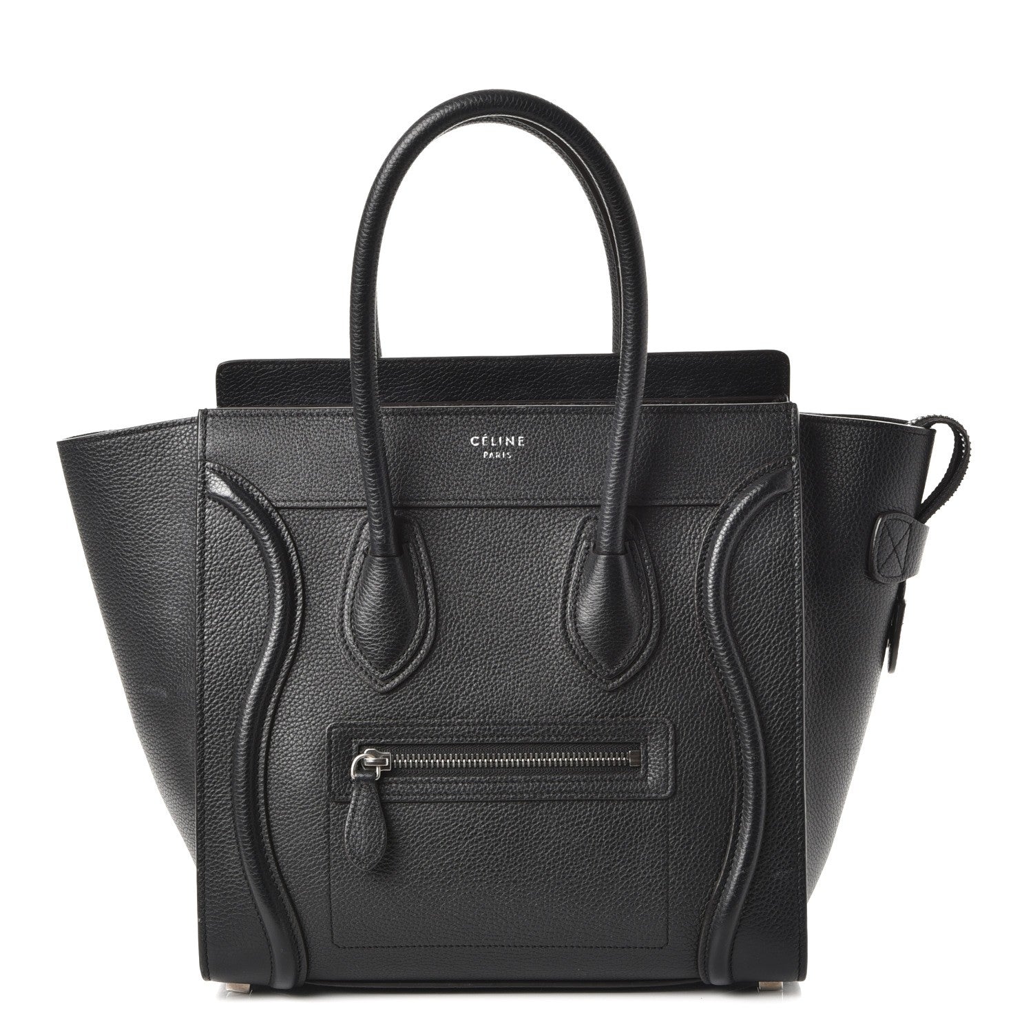 Celine Drummed Calfskin Micro Luggage Black 1 of 11