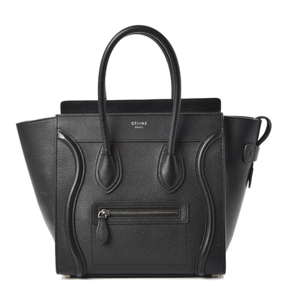 Celine Drummed Calfskin Micro Luggage Black 1 of 11