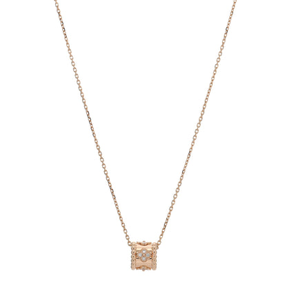 Van Cleef & Arpels 18K Rose Gold Diamond Small Perlee Clovers Pendant Necklace 1 of 4