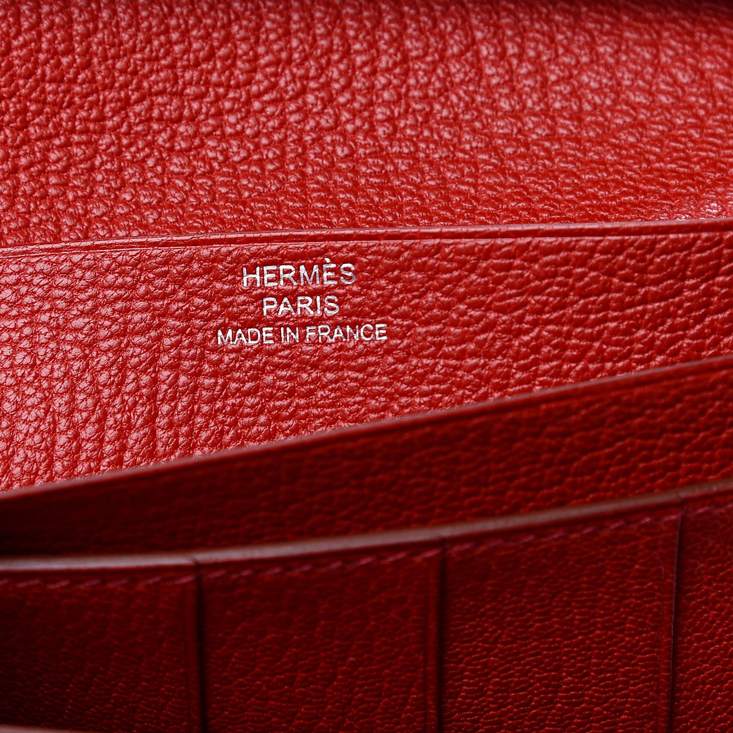 Hermes Chevre Mysore Bearn Gusset Wallet Rouge Garance 5 of 8