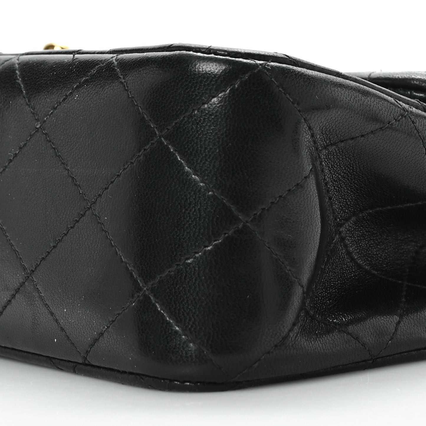 Lambskin Quilted Medium Double Flap Black