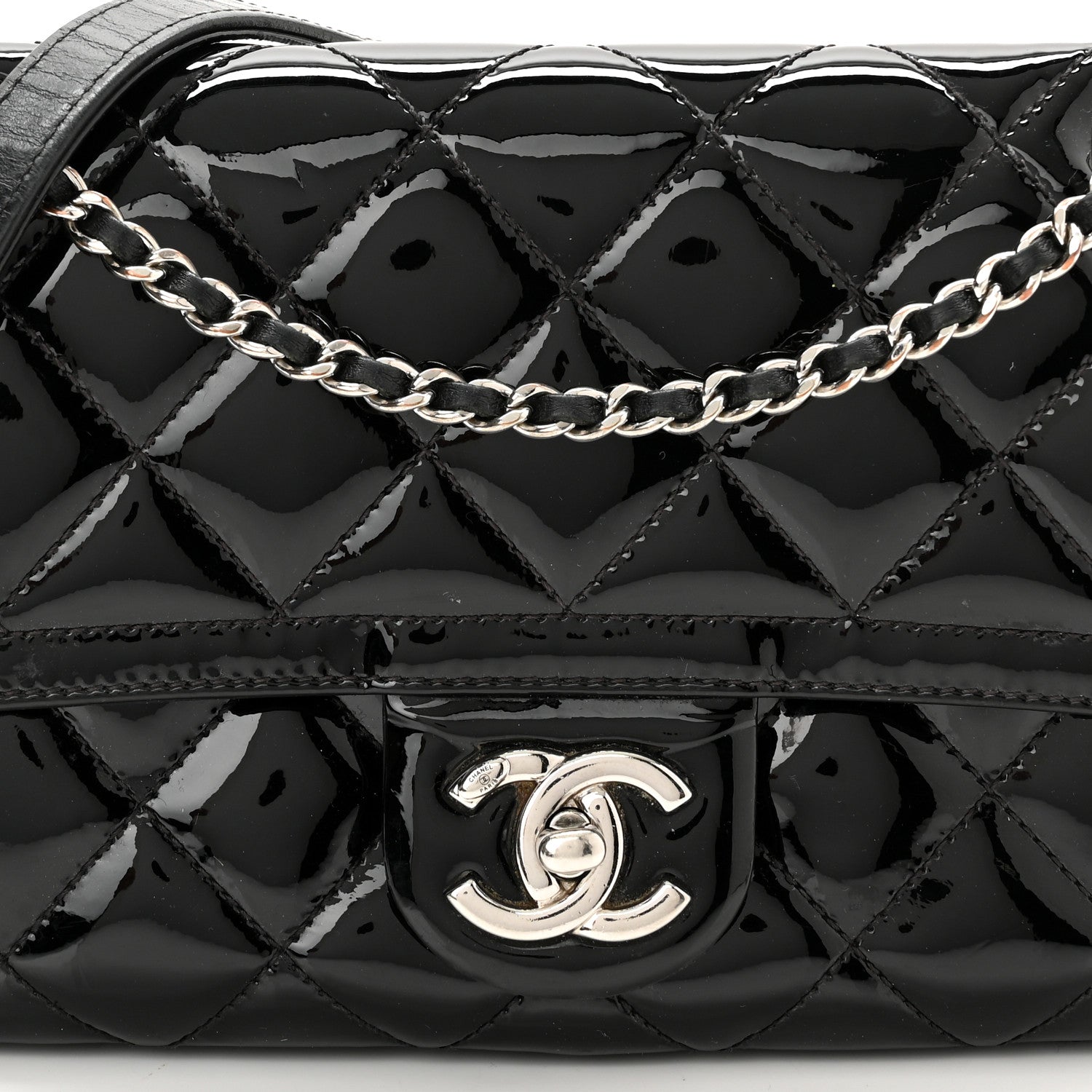 Chanel Patent Quilted Small Coco Shine Flap Black 8 of 12