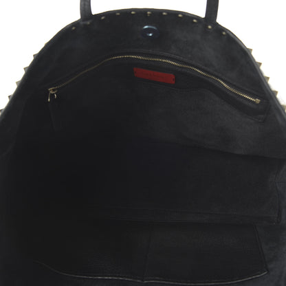 Valentino Garavani Grained Calfskin Rockstud Shoulder Tote Black 5 of 9