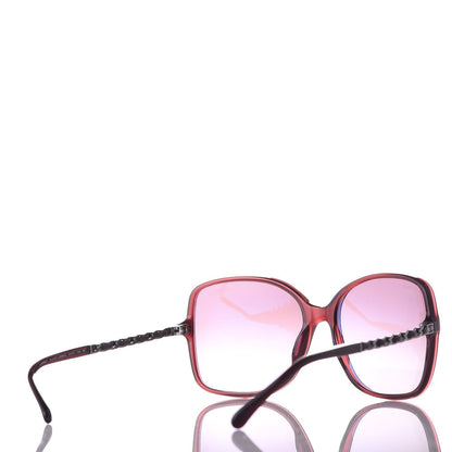 Chanel Lambskin Square Chain Sunglasses 5210-Q Red 4 of 7