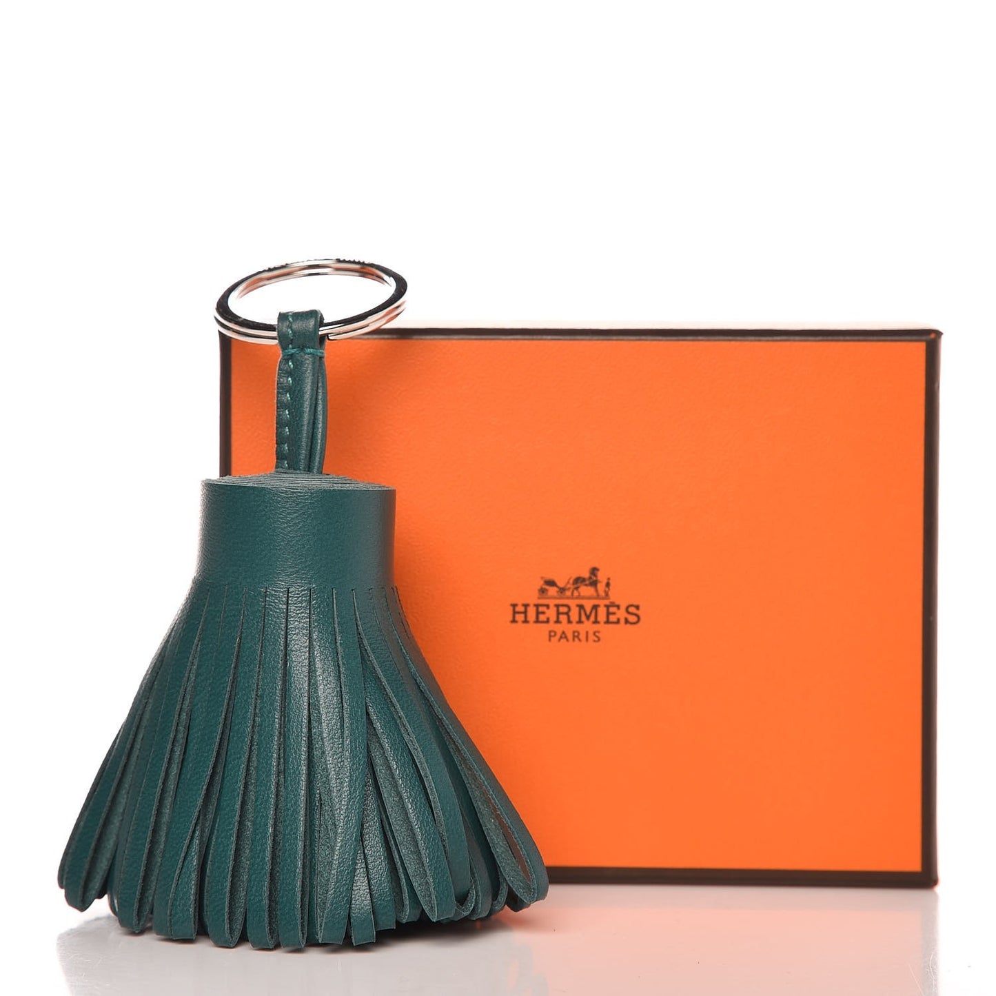 Lambskin Carmen Tassel Key Holder Malachite