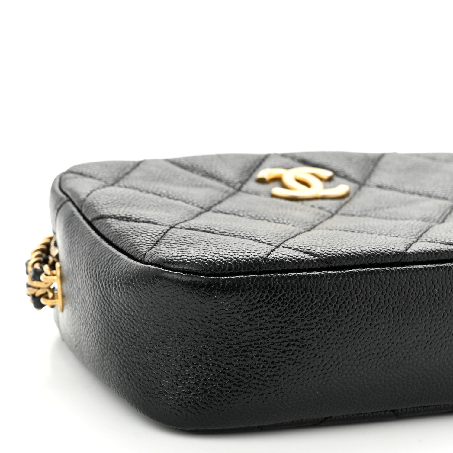 Chanel Shiny Caviar Quilted Chain Melody Camera Bag Black 9 of 11