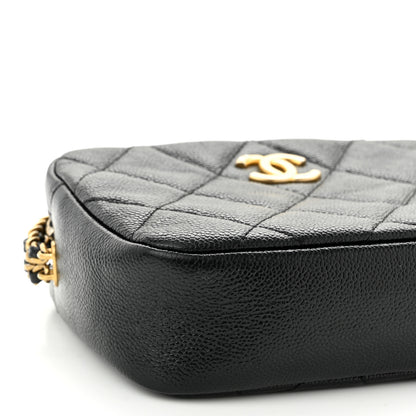 Chanel Shiny Caviar Quilted Chain Melody Camera Bag Black 9 of 11