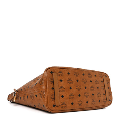 MCM Visetos Medium Liz Reversible Shopper Tote Cognac 5 of 11