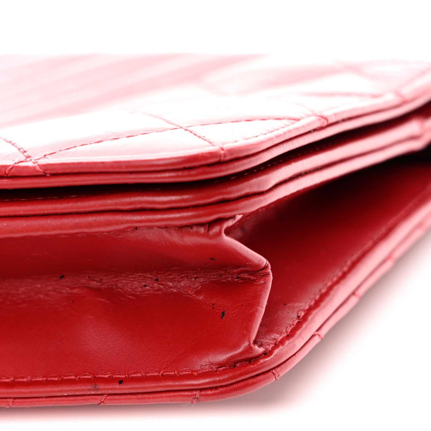 Chanel Glazed Calfskin Quilted Coco Boy Wallet On Chain WOC Red 11 of 13