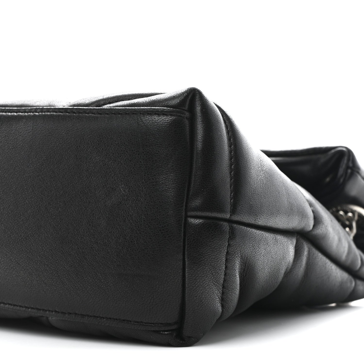 Saint Laurent Lambskin Quilted Small Loulou Puffer Monogram Chain Satchel Black 10 of 10